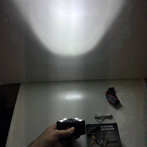 4-Pack 5LED Headlamp Rechargeable with Built in 18650 Headlight Camping USB C - Picture 10 of 11